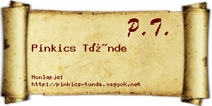 Pinkics Tünde névjegykártya